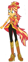 Size: 446x1000 | Tagged: safe, artist:sunsetshimmer333, derpibooru import, sunset shimmer, equestria girls, legend of everfree, alternate hairstyle, clothes, crystal guardian, high heel boots, ponied up, smiling, solo