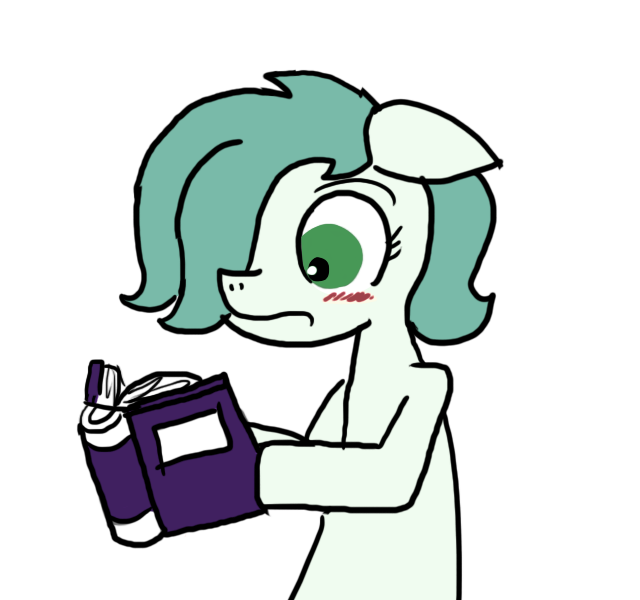 Size: 640x600 | Tagged: suggestive, artist:ficficponyfic, color edit, derpibooru import, edit, oc, oc:emerald jewel, unofficial characters only, earth pony, pony, colt quest, book, child, color, colored, colt, embarrassed, floppy ears, foal, frown, image macro, male, meme, reaction image, wat