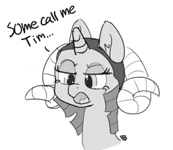 Size: 1280x1116 | Tagged: artist:pabbley, derpibooru import, monochrome, monty python, monty python and the holy grail, ponified, safe, solo, tim the enchanter