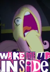 Size: 250x360 | Tagged: safe, derpibooru import, edit, edited screencap, screencap, fluttershy, pegasus, pony, bring me to life, description is relevant, evanescence, expand dong, faic, female, floppy ears, flutterscream, frown, mare, meme, open mouth, screaming, solo, song reference, tongue out, wake me up inside, wide eyes