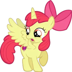 Size: 4798x4781 | Tagged: safe, artist:baronbronie, derpibooru import, apple bloom, alicorn, pony, absurd resolution, alicornified, bloomicorn, cutie mark, female, filly, race swap, simple background, solo, the cmc's cutie marks, transparent background, vector