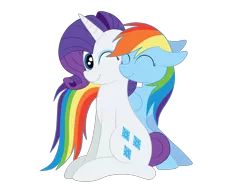 Size: 2592x1936 | Tagged: artist:squipycheetah, bending, derpibooru import, eyes closed, female, floppy ears, folded wings, happy, leaning, lesbian, looking back, nuzzling, one eye closed, rainbow dash, raridash, rarity, safe, shipping, simple background, sitting, smiling, transparent background, vector