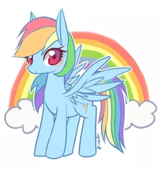 Size: 600x650 | Tagged: safe, artist:yunajee, derpibooru import, rainbow dash, pegasus, pony, cute, dashabetes, female, mare, rainbow, solo