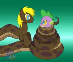 Size: 7000x6000 | Tagged: absurd resolution, artist:lunahazacookie, coils, cute, derpibooru import, hypnosis, kaa eyes, lamia, oc, oc:mesme rize, original species, safe, snake pony, spike