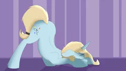 Size: 3840x2160 | Tagged: safe, artist:cold blight, derpibooru import, oc, oc:kelly, unofficial characters only, pony, unicorn, backbend, face down ass up, female, plot, sleeping