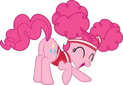 Size: 6000x4180 | Tagged: absurd resolution, artist:slb94, buckball season, clothes, cute, derpibooru import, diapinkes, eyes closed, face down ass up, pinkie pie, pinktails pie, plot, safe, simple background, smiling, solo, transparent background, vector