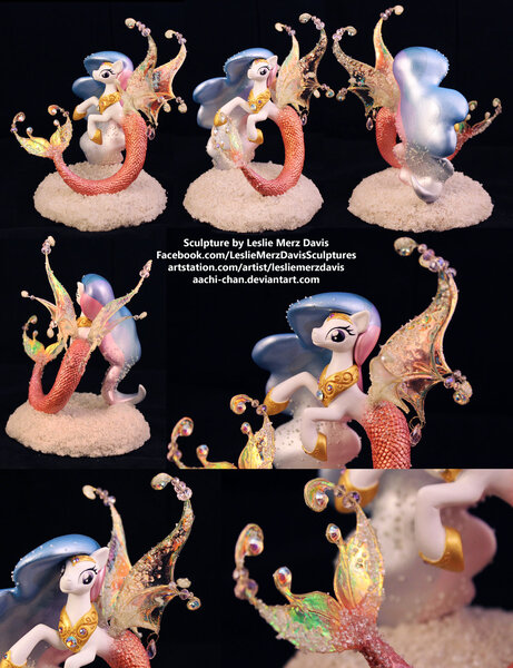 Size: 1280x1666 | Tagged: artist:aachi-chan, auction, derpibooru import, figurine, mermaid, princess celestia, safe, sculpture, sea pony, traditional art