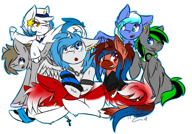 Size: 1035x725 | Tagged: safe, artist:trixiequeenoffire, derpibooru import, oc, oc:digital dusk, oc:star seeker, unofficial characters only, pony, group