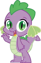 Size: 3866x5886 | Tagged: artist:chiptunebrony, barb, barbabetes, cute, derpibooru import, dialogue, edit, greeting, happy, hello, introduction, rule 63, rule63betes, safe, simple background, smiling, solo, spike, story, transparent background, vector, vector edit, waving