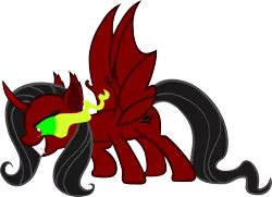 Size: 1266x918 | Tagged: safe, artist:ironm17, derpibooru import, fluttershy, alicorn, bat pony, bat pony alicorn, demon, pony, corrupted, fangs, flutterbat, race swap, simple background, sombra eyes, species swap, transparent background, warcraft, world of warcraft