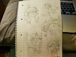 Size: 4032x3024 | Tagged: safe, artist:bigshot232, derpibooru import, twilight sparkle, oc, oc:anonfilly, bird, blushing, book, crazy face, faic, hug, lined paper, looking up, notebook, nuzzling, pencil drawing, scrunchy face, traditional art