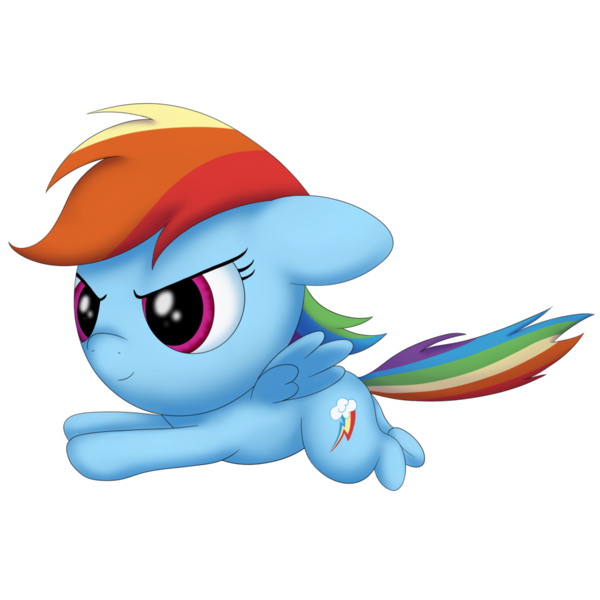 Size: 1024x1024 | Tagged: artist:redquoz, chibi, derpibooru import, flying, rainbow dash, safe, simple background, smol, solo