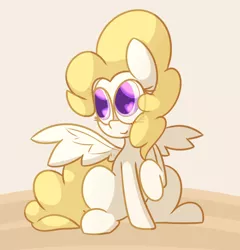 Size: 1184x1234 | Tagged: safe, artist:mr-degration, derpibooru import, surprise, colored pupils, cute, g1, g1 to g4, generation leap, looking away, raised hoof, simple background, sitting, smiling, solo, spread wings, white background