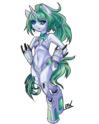 Size: 2000x2500 | Tagged: armpits, bipedal, crossover, derpibooru import, hyperdimension neptunia, lady green heart, ponified, safe, simple background, solo, transparent background