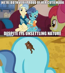 Size: 908x1024 | Tagged: caption, derpibooru import, discovery family logo, edit, edited screencap, exploitable meme, meme, pedobear, petunia paleo, petunia paleo's unsettling cutie mark, safe, screencap, the fault in our cutie marks