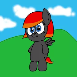 Size: 800x800 | Tagged: safe, artist:vitalspark, derpibooru import, oc, oc:arian blaze, unofficial characters only, pony, baby, baby pony, bipedal, solo