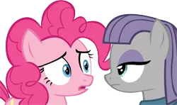 Size: 14497x8580 | Tagged: absurd resolution, artist:cyanlightning, derpibooru import, maud pie, pinkie pie, safe, simple background, .svg available, the gift of the maud pie, transparent background, unamused, vector, worried