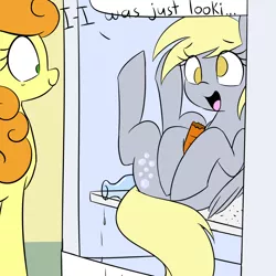 Size: 1280x1280 | Tagged: safe, artist:acersiii, derpibooru import, carrot top, derpy hooves, golden harvest, pegasus, pony, female, i emptied your fridge, mare, misleading thumbnail, refrigerator