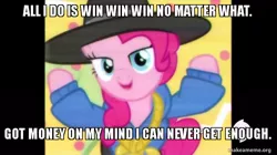 Size: 800x449 | Tagged: all i do is win, caption, derpibooru import, dj khaled, edit, edited screencap, image macro, meme, pinkie pie, rapper pie, safe, screencap, song reference, testing testing 1-2-3, watermark