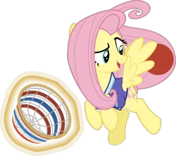 Size: 4531x4000 | Tagged: safe, artist:sollace, derpibooru import, fluttershy, pony, buckball season, .svg available, absurd resolution, basket, bottomless, buckball, buckball uniform, clothes, magic, open mouth, partial nudity, simple background, solo, transparent background, vector