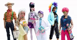 Size: 1119x587 | Tagged: safe, derpibooru import, applejack, fluttershy, pinkie pie, rainbow dash, rarity, twilight sparkle, equestria girls, doll, humanized, integrity toys, mane six, toy, wat