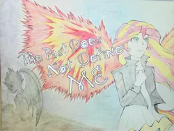 Size: 3264x2448 | Tagged: safe, artist:vnagato, derpibooru import, sunset shimmer, equestria girls, my past is not today, rainbow rocks, self paradox, sunset phoenix, sunset satan, traditional art