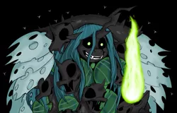 Size: 775x495 | Tagged: artist:hardway bet, changeling, crossover, dark souls, derpibooru import, gravelord nito, queen chrysalis, semi-grimdark, solo