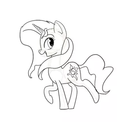 Size: 600x600 | Tagged: safe, artist:alloco, derpibooru import, sunset shimmer, pony, unicorn, monochrome, newbie artist training grounds, solo