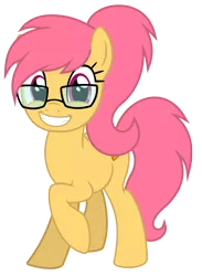 Size: 3500x4770 | Tagged: safe, artist:matthewboyz, derpibooru import, oc, oc:funkey, unofficial characters only, earth pony, pony, cute, female, glasses, grin, looking at you, mare, ocbetes, raised hoof, simple background, smiling, solo, squee, transparent background, vector