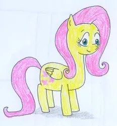 Size: 591x636 | Tagged: safe, artist:rizdub, derpibooru import, fluttershy, newbie artist training grounds, solo, traditional art