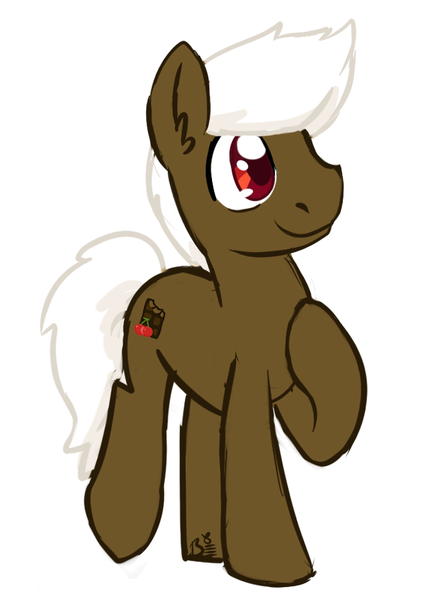 Size: 671x928 | Tagged: safe, artist:bloodorangepancakes, derpibooru import, oc, oc:cherry cordial, unofficial characters only, earth pony, pony, male, solo, stallion