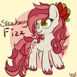 Size: 800x800 | Tagged: artist:aniowo, derpibooru import, oc, oc:strawberry fizz, safe, solo, unofficial characters only