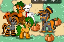 Size: 288x189 | Tagged: safe, derpibooru import, screencap, oc, oc:pumpkin patch, unofficial characters only, pony, pony town, clothes, food, pumpkin, pumpkin pony, slendermane, socks, striped socks