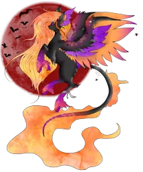 Size: 2083x2500 | Tagged: safe, artist:niniibear, derpibooru import, oc, unofficial characters only, bat, pegasus, pony, spider, adoptable, blood moon, candy, candy corn, eye, eyelashes, eyes, eyes closed, female, fluffy, food, halloween, image, mare, moon, orange, pegasus oc, png, purple, red, simple background, solo, species, transparent background, wings