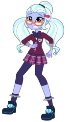 Size: 3026x5300 | Tagged: safe, artist:remcmaximus, derpibooru import, sugarcoat, equestria girls, friendship games, absurd resolution, clothes, crystal prep academy, crystal prep academy uniform, crystal prep shadowbolts, glasses, necktie, pleated skirt, scared, school uniform, simple background, skirt, solo, transparent background, vector