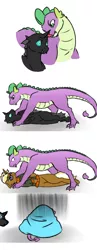Size: 559x1444 | Tagged: suggestive, artist:dedonnerwolke, derpibooru import, spike, thorax, trenderhoof, changeling, blanket, comic, depressed, ear licking, gay, kabedon, licking, lying down, male, older, older spike, pinned, scrunchy face, shipping, shipping denied, smiling, sweatdrop, thoraxspike, tongue out