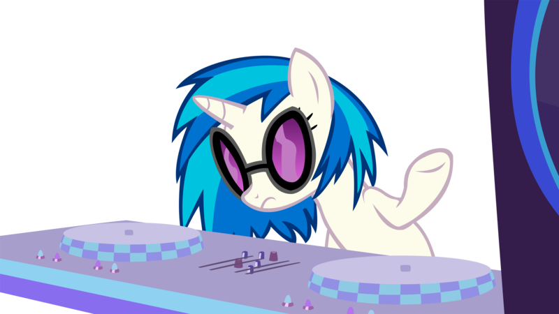 Size: 14849x8348 | Tagged: safe, artist:cyanlightning, derpibooru import, vinyl scratch, pony, unicorn, the saddle row review, .svg available, absurd resolution, female, mare, simple background, solo, speaker, speakers, transparent background, turntable, vector