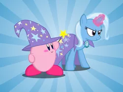 Size: 1351x1013 | Tagged: safe, artist:kingtoby19, derpibooru import, trixie, pony, unicorn, female, kirby, kirby (character), kirby trixie, mare, wand