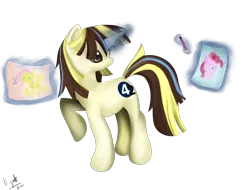 Size: 2500x1900 | Tagged: applejack, artist:ilynalta, derpibooru import, glowing horn, levitation, magic, newbie artist training grounds, oc, oc:paradox, pencil, pinkie pie, safe, solo, telekinesis