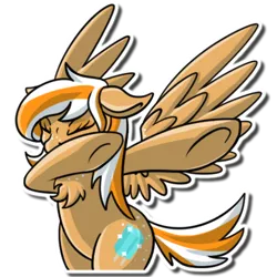 Size: 512x512 | Tagged: safe, artist:couchcrusader, deleted from derpibooru, derpibooru import, oc, oc:sundaze, unofficial characters only, pegasus, pony, dab, solo, sticker, telegram sticker