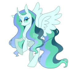 Size: 1024x1024 | Tagged: safe, artist:azure-art-wave, derpibooru import, oc, oc:silk solace, unofficial characters only, alicorn, changepony, hybrid, pony, alicorn oc, curved horn, interspecies offspring, magical lesbian spawn, offspring, parent:princess celestia, parent:queen chrysalis, parents:chryslestia, simple background, solo, transparent background, watermark