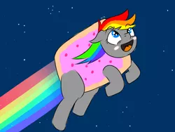 Size: 1600x1200 | Tagged: 30 minute art challenge, artist:bendycindy, derpibooru import, food, meme, nyan cat, oc, ponified, poptart, rainbow, safe, solo, space, unofficial characters only