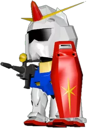 Size: 269x395 | Tagged: 3d, derpibooru import, gun, gundam, rifle, rx-78-2 gundam, safe, shield, simple background, solo, transparent background, visor, weapon