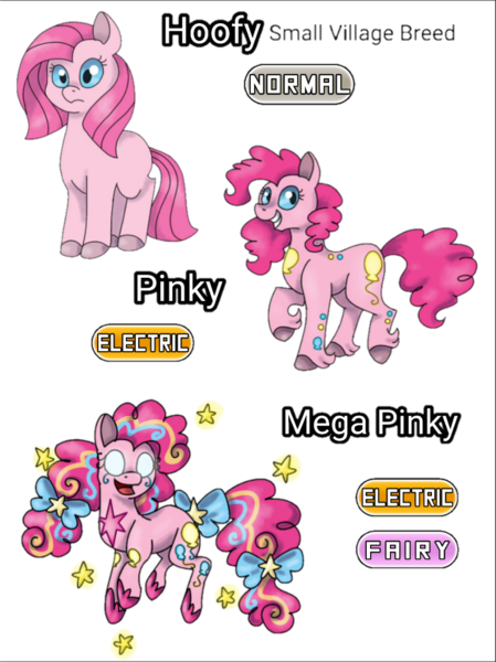 Size: 851x1137 | Tagged: artist:sweetheart-arts, derpibooru import, evolution, evolution chart, floating, frown, glowing eyes, grin, hair bow, looking at you, open mouth, pinkamena diane pie, pinkie pie, pokémon, rainbow power, safe, smiling, solo, tail bow, unshorn fetlocks