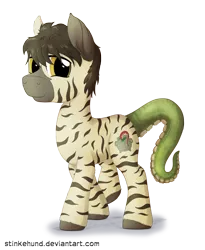 Size: 2300x2800 | Tagged: artist:stinkehund, derpibooru import, fluffy, male, oc, original species, safe, solo, tentacles, tentapony, unofficial characters only, unshorn fetlocks, zebra