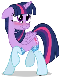 Size: 3000x3750 | Tagged: safe, artist:a4r91n, derpibooru import, twilight sparkle, twilight sparkle (alicorn), alicorn, pony, blushing, clothes, cute, female, floppy ears, folded wings, looking up, mare, raised hoof, shy, simple background, smiling, socks, solo, stockings, sweet dreams fuel, transparent background, twiabetes, vector