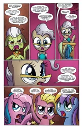 Size: 996x1530 | Tagged: safe, artist:agnesgarbowska, derpibooru import, idw, granny smith, mayor mare, earth pony, pony, spoiler:comic, spoiler:comic46, comic, female, mare, official comic, preview, speech bubble