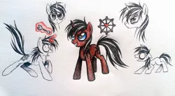 Size: 1254x685 | Tagged: safe, artist:pinkamenacheshirepie, derpibooru import, oc, oc:victor, unofficial characters only, traditional art, wrench