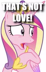 Size: 236x368 | Tagged: derpibooru import, disgusted, ew gay, image macro, juxtaposition bait, meme, princess cadance, safe, simple background, that's not friendship, white background