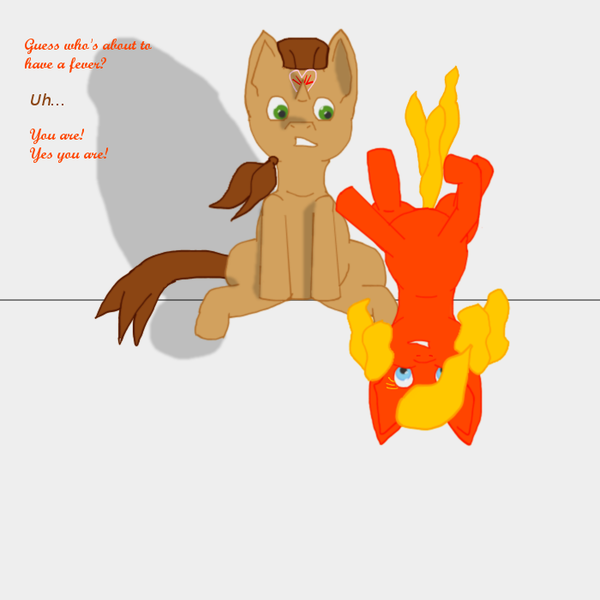 Size: 700x700 | Tagged: safe, artist:planetkiller, derpibooru import, oc, oc:planetkiller, ponified, unofficial characters only, fire pony, pony, fever, fire, impending doom, made of fire, subtle as a train wreck, this will end in pain, upside down